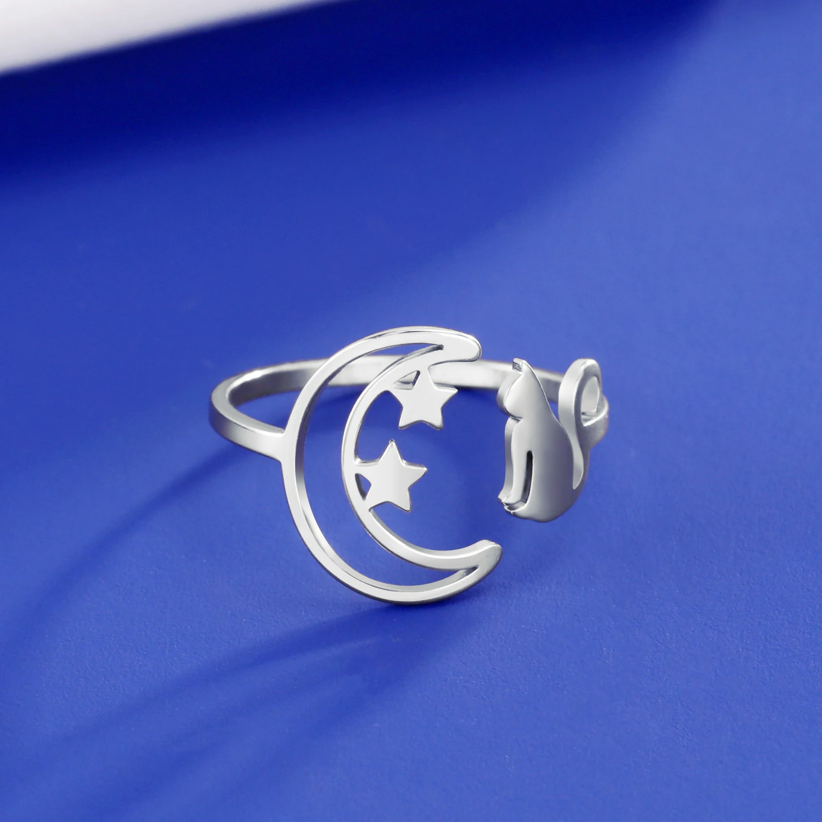 Stainless Steel Open Rings Women's Adjustable Finger Ring Fashion - PeticaDeals