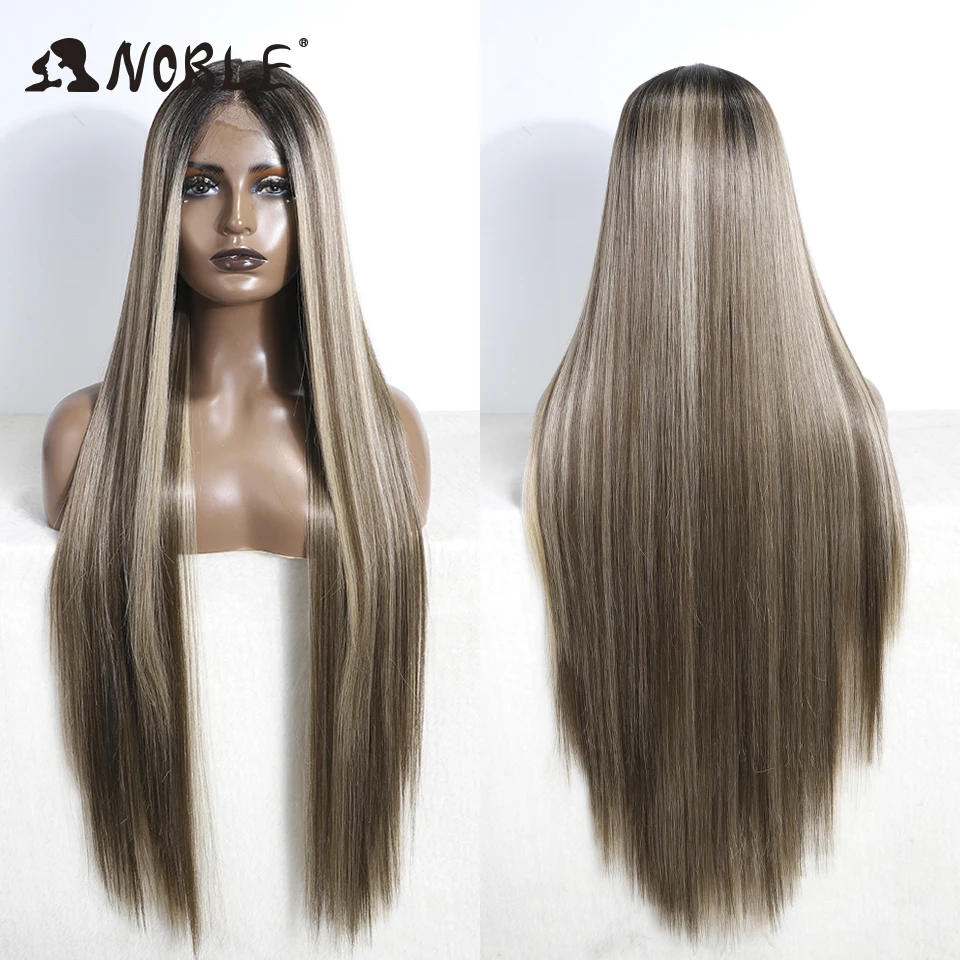 

Noble Cosplay Lace Wigs For Women Long Straight Synthetic Lace WIg 36 Inch Ombre Blonde Lace Wig Blonde Wig Synthetic Lace Wig