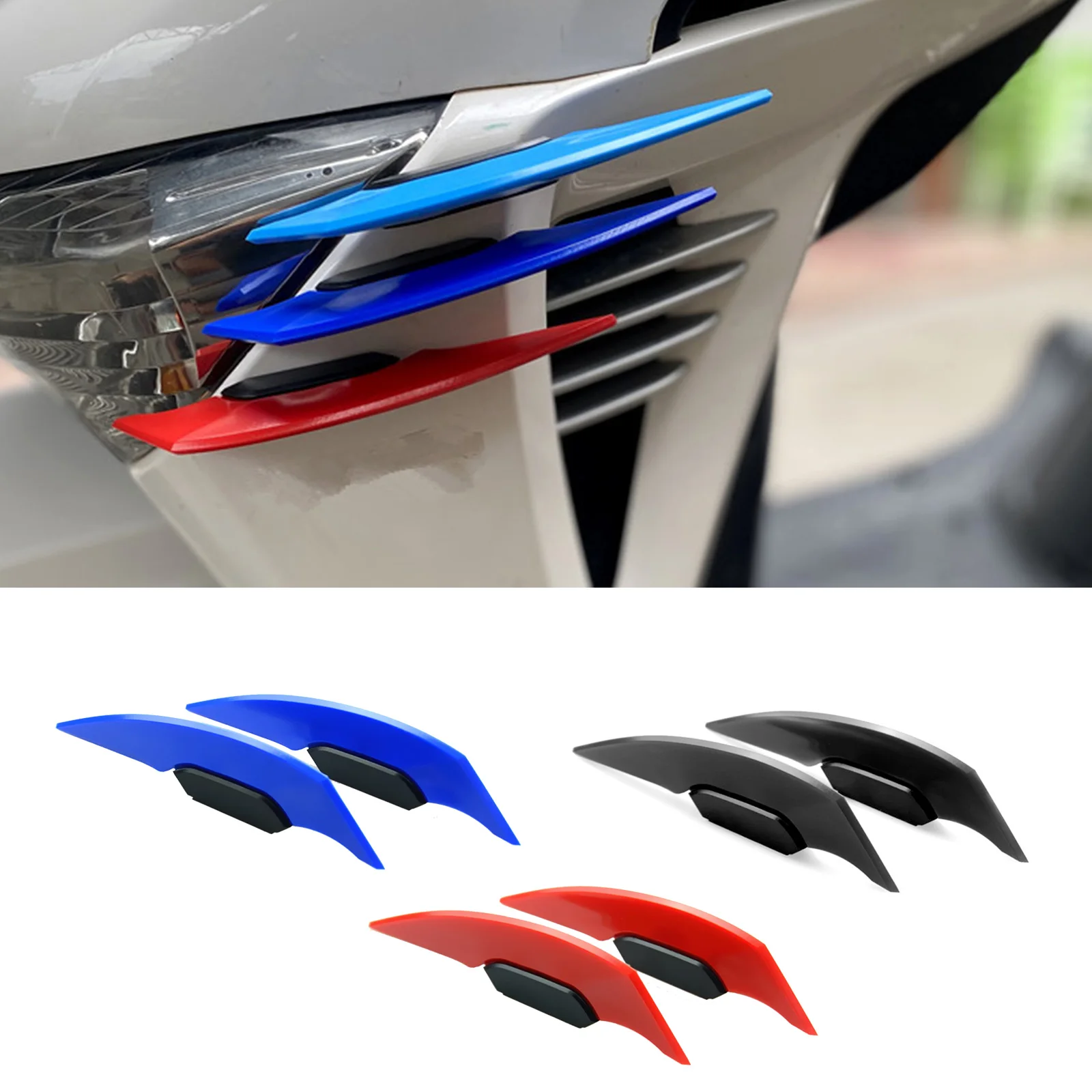 Ailes de Spoiler de moto, Kit d'ailes aérodynamiques universelles pour motos  Scooters - AliExpress