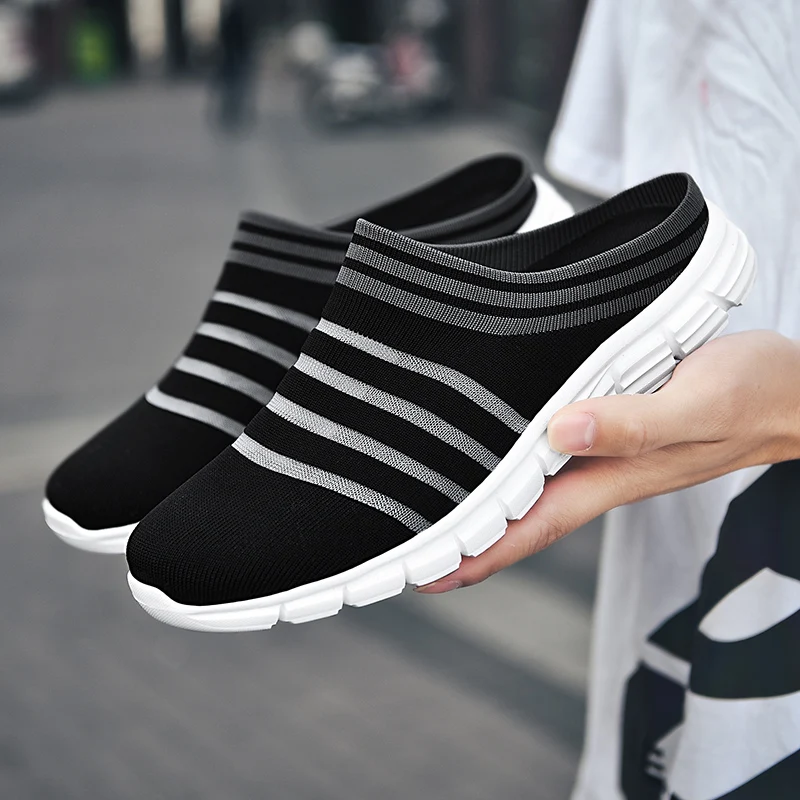 

Men Indoor Slippers Mesh Mules Breathable Beach Flip Flops Unisex Casual Shoes Slip-on Flats Slippers Men Shoes Size 46 Zapatos
