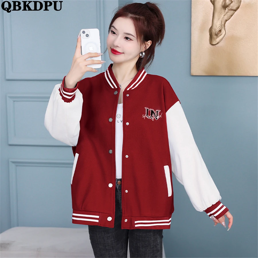

Wool Embroidery Letter Harajuku Bassball Jackets y2k Streetwear Coat Spring Women Casual Korean Fashion Outwear Vintage Chaqueta