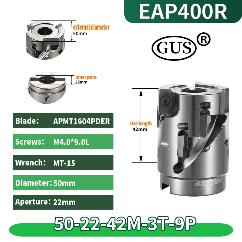 

GUS EAP400R BAP400R 50 63 Rough Cutting Straight Shank Spiral Corn Milling APMT1604 CNC Cutter Collet Carbide Insert Lathe Tools