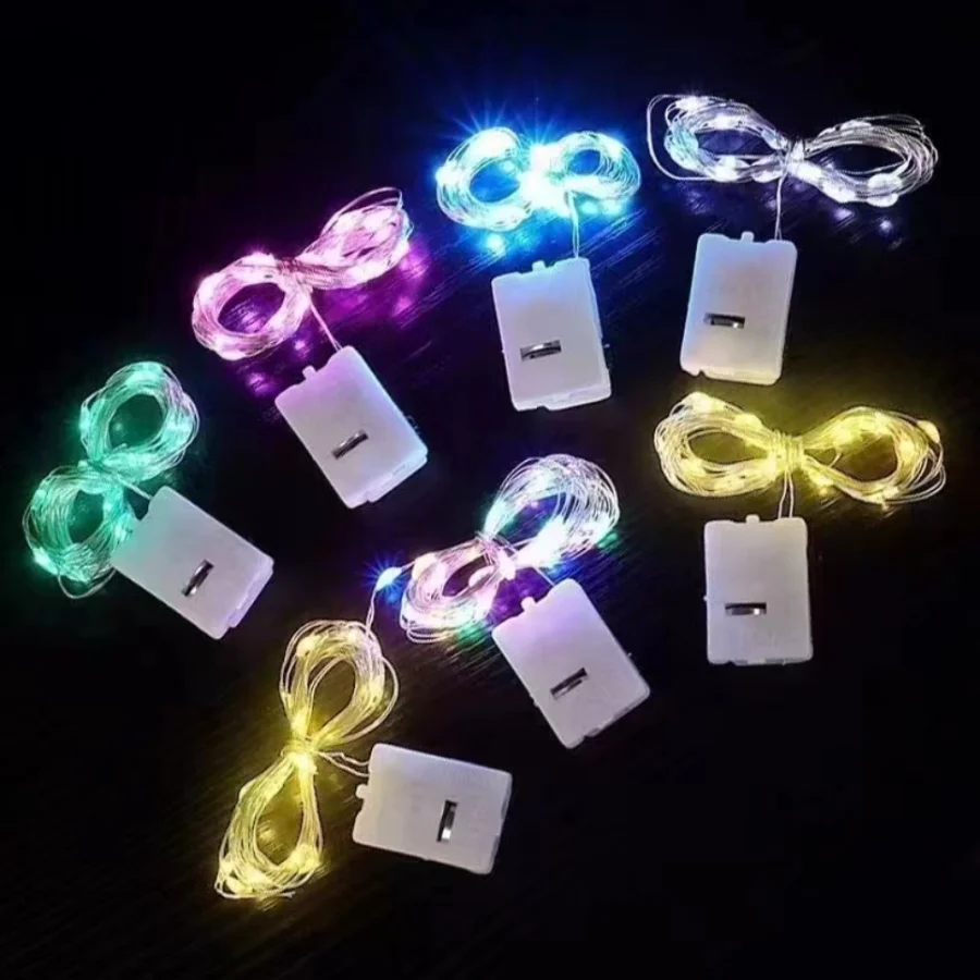 배터리가 있는 LED 스트링 라이트, 구리 LED 요정 조명, 배터리 작동, 크리스마스 웨딩 파티 장식 조명, 1 m, 2 m, 3m, 로트 당 20 개