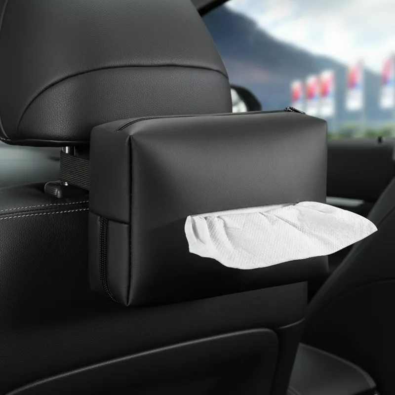 Car Tissue Box Sunshade Seat Backrest Suspension Tissue Boxes Car Armrest Tissue Storage Auto Storage and Organization