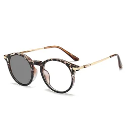 Ultra - Light Anti - Blue Retro Round Reading Glasses (Leopard black)