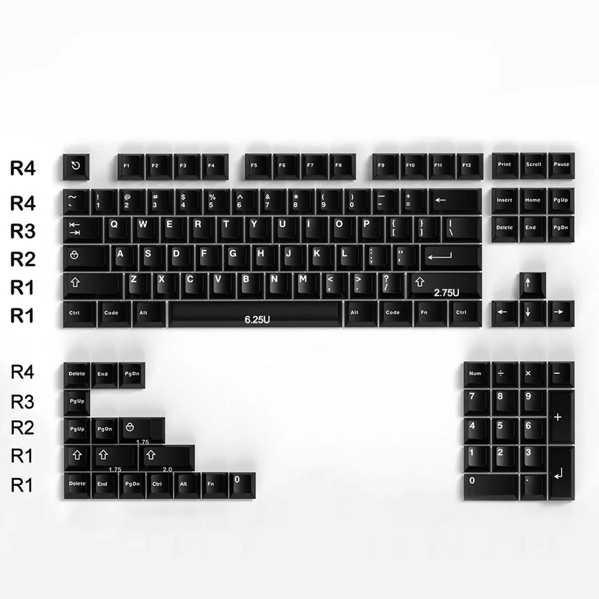 Abs Double Shot Keycaps Grupo Preto Branco Cinza Lightproof Key Caps Perfil Cereja Wob Bow Keycap para Teclados de Switch mx 121 Teclas - Imagem 4
