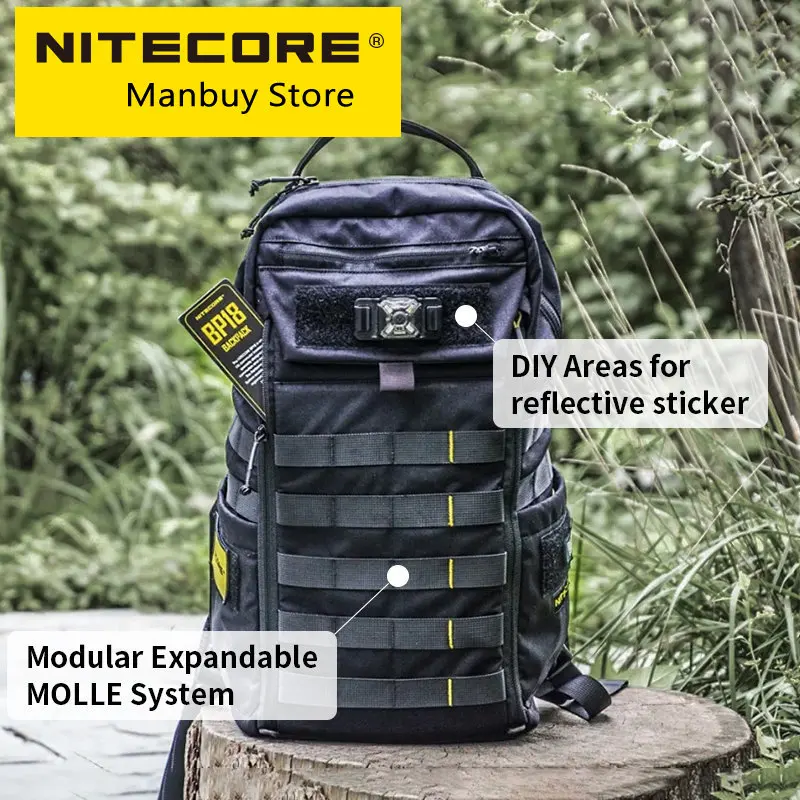 

Nitecore BP18 18L Waterproof Travel Backpack Multi-purpose Commuter Trekking Fishing Sport Military Tactical 500D Nylon