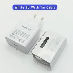High - Power Samsung 60W PD Super Fast Charge Adapter - White EU add Cable