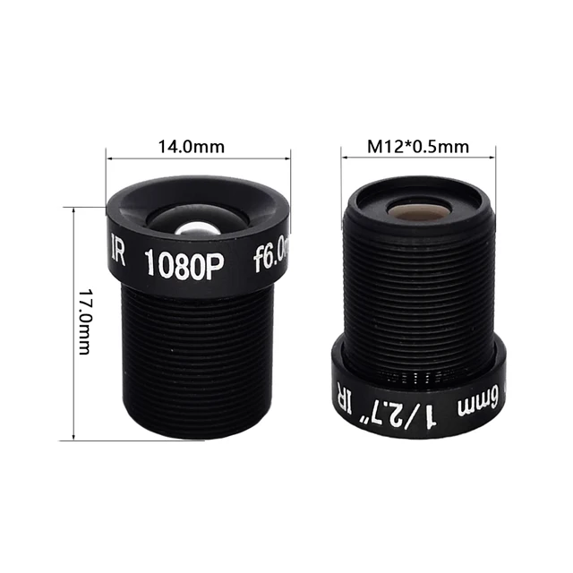 Obiettivo Grandangolare 3.6 Mm Per Telecamere CCTV 1080p HD - Nessuna Distorsione, Montaggio M12