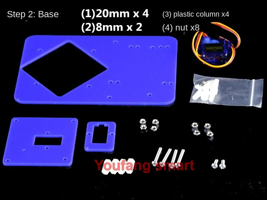 Sbc737f1c665f4088b8314ec98fa237625 SG90 4 DOF Unassembly Acrylic Mechanical Arm Bracket Robotic Manipulator Claw For Arduino UNO Learning DIY Kit Programmable Toys