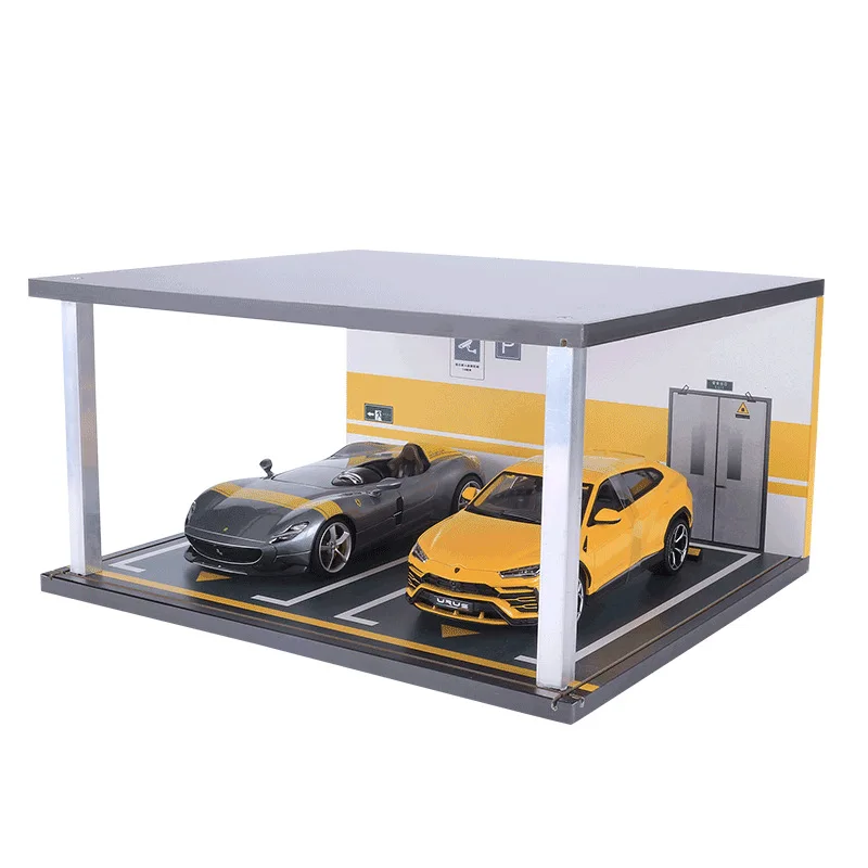

1:18 Car Model Display Box Car Model Parking Lot Simulated Garage Storage Box Acrylic Dustproof Display Storage Cabinet