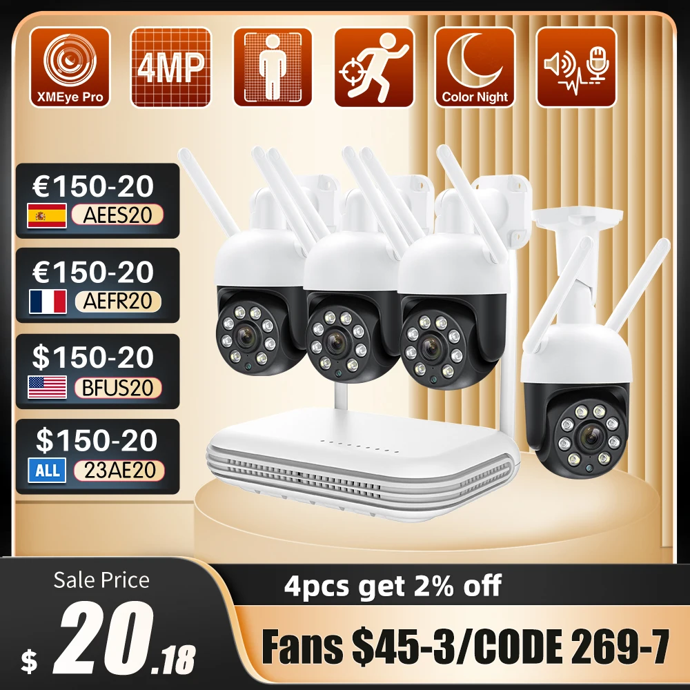 Techage-8CH-4MP-WiFi-IP-Camera-System-Surveillance-Kit-Atuo-Tracking ...