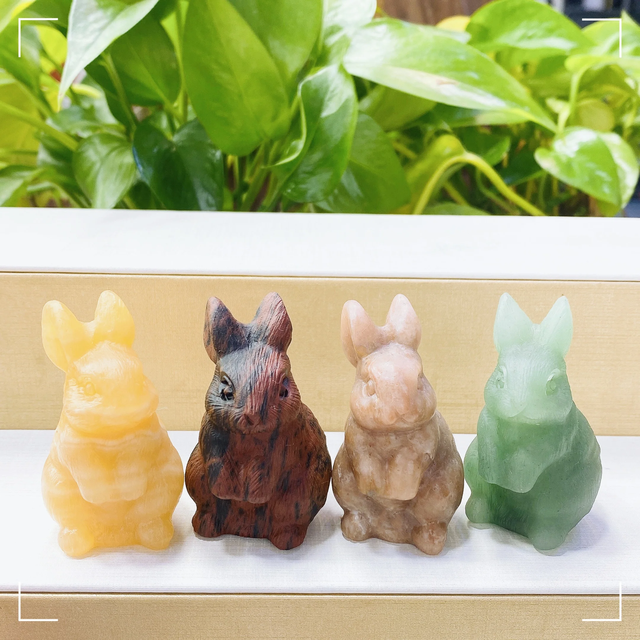 1.5"Rabbit Elf Natural Crystal statue Amethyst Clear Quartz Animal Craft Figurines Stone Carving Reiki Healing Home Garden Decor 3