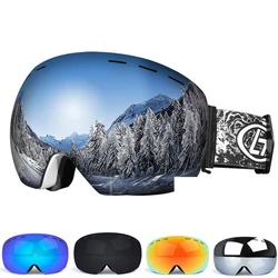 Gafas de esquí antiniebla, lentes de Snowboard y nieve con doble capa magnética, gafas de moto de nieve para deportes al aire libre, gafas de esquí