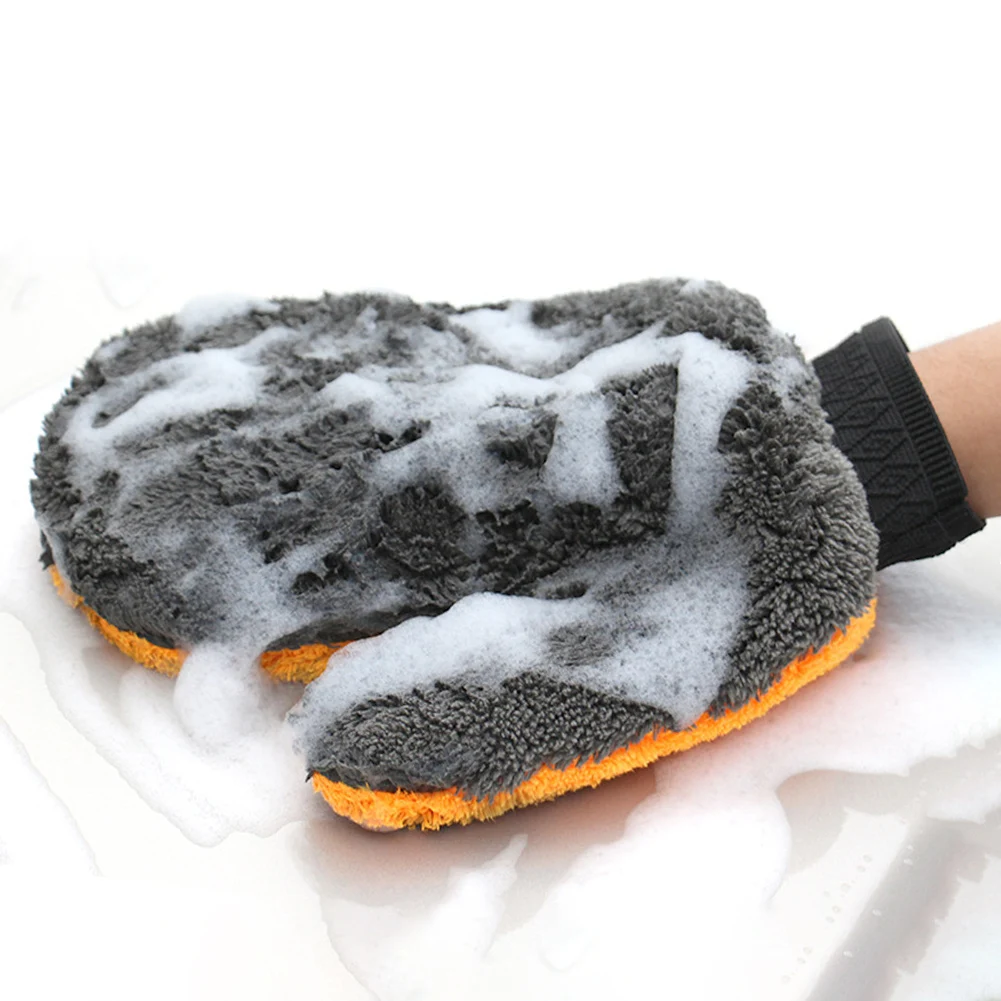 Car Care Glove Plush Wash Mitt Microfiber Car Cleaning Detailing Glove Tools Cloth Furniture Glass Dust Cleaning Washer