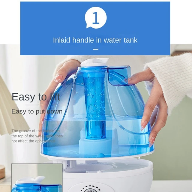 Humidificadores para dormitorio habitación grande, humidificador de niebla  fría de 2.5L con difusor de aceite esencial, humidificador de llenado