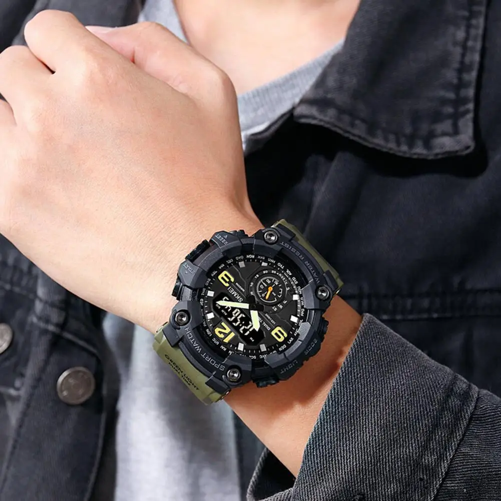 

SKMEI Electronic Watch Round Dial Luminous LED Light Pin Buckle 50m Waterproof Shockproof Men Sport Digital Watch for Outdoor