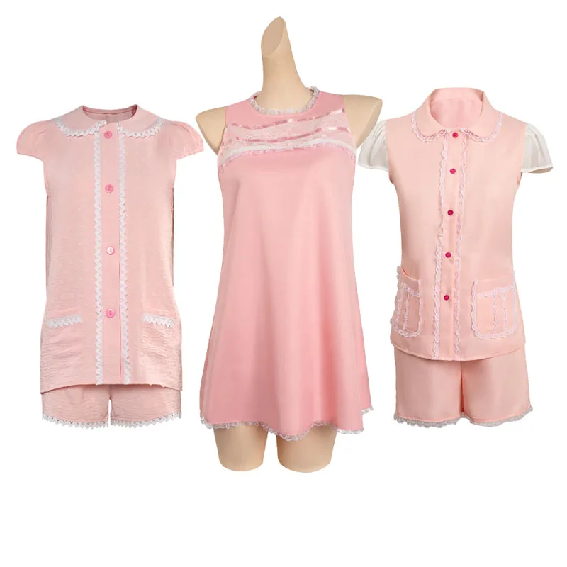 

Barbier Pajamas Cosplay Margot Pink Sleepwear Women Girls Dress Shirt Shorts Outfits Halloween Carnival Party Disguise Suit