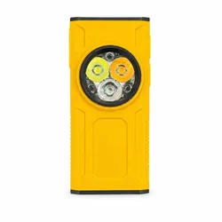 Compact Rechargeable Keychain Flashlight with Magnetic Base for Outdoor and Emergency Use (Yellow)
