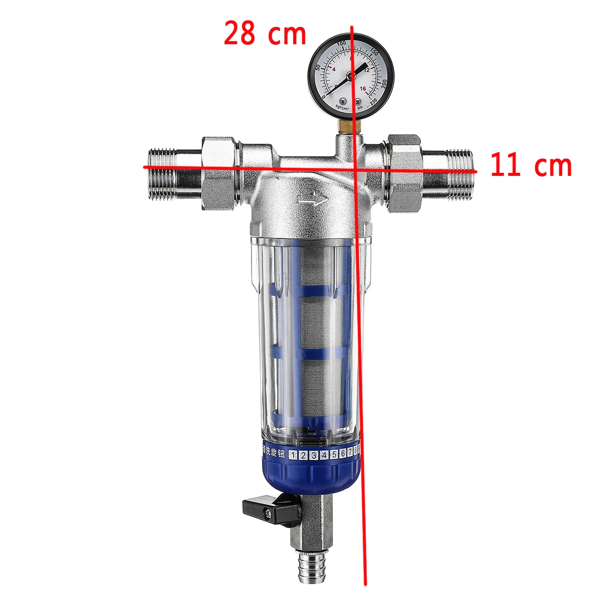 

1'' To 3/4'' Pre-filter Central Whole House Large Flow Water Purifier Descaling Tap Water Household Water Purifier