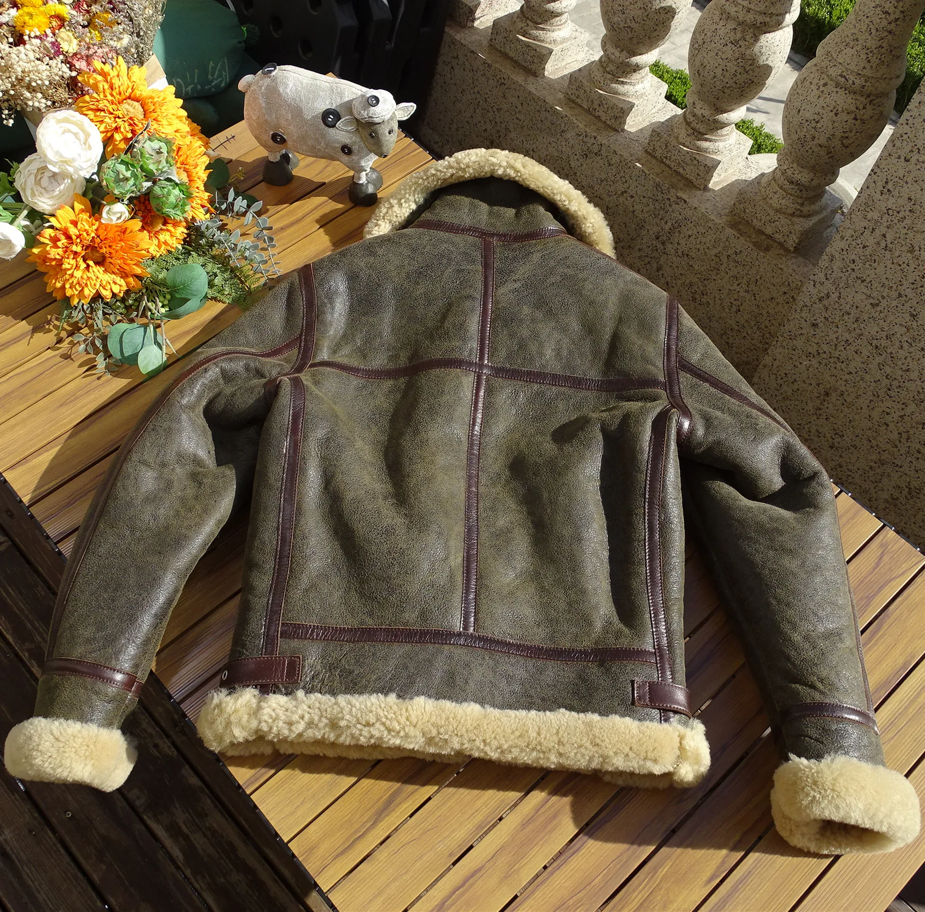 B3ボンバーデザインのメンズ本革ジャケット,冬の靴,厚手の暖かい服 