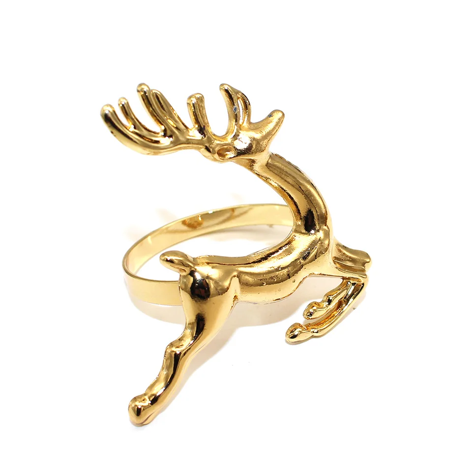 6 Stück Weihnachtsserviettenringe Gold - Festliche Halterungen Für Weihnachtsdeko (Schneeflocke, Elch, Weihnachtsbaum)