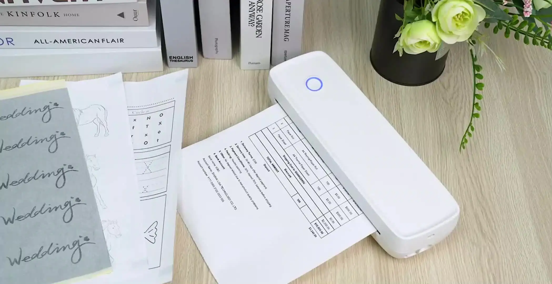 A4 サーマルプリンター A80 ポータブルプリンター 充電式プリンター