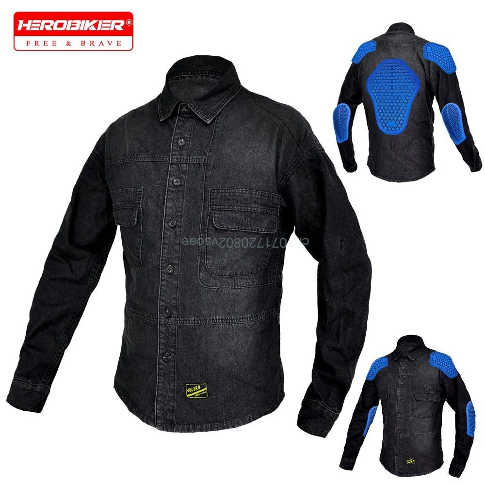 오토바이 데님 재킷 라이딩 의류 캐주얼 남성용 오토바이 재킷 셔츠 안티폴 의류 보호 기능이 있는 긴팔