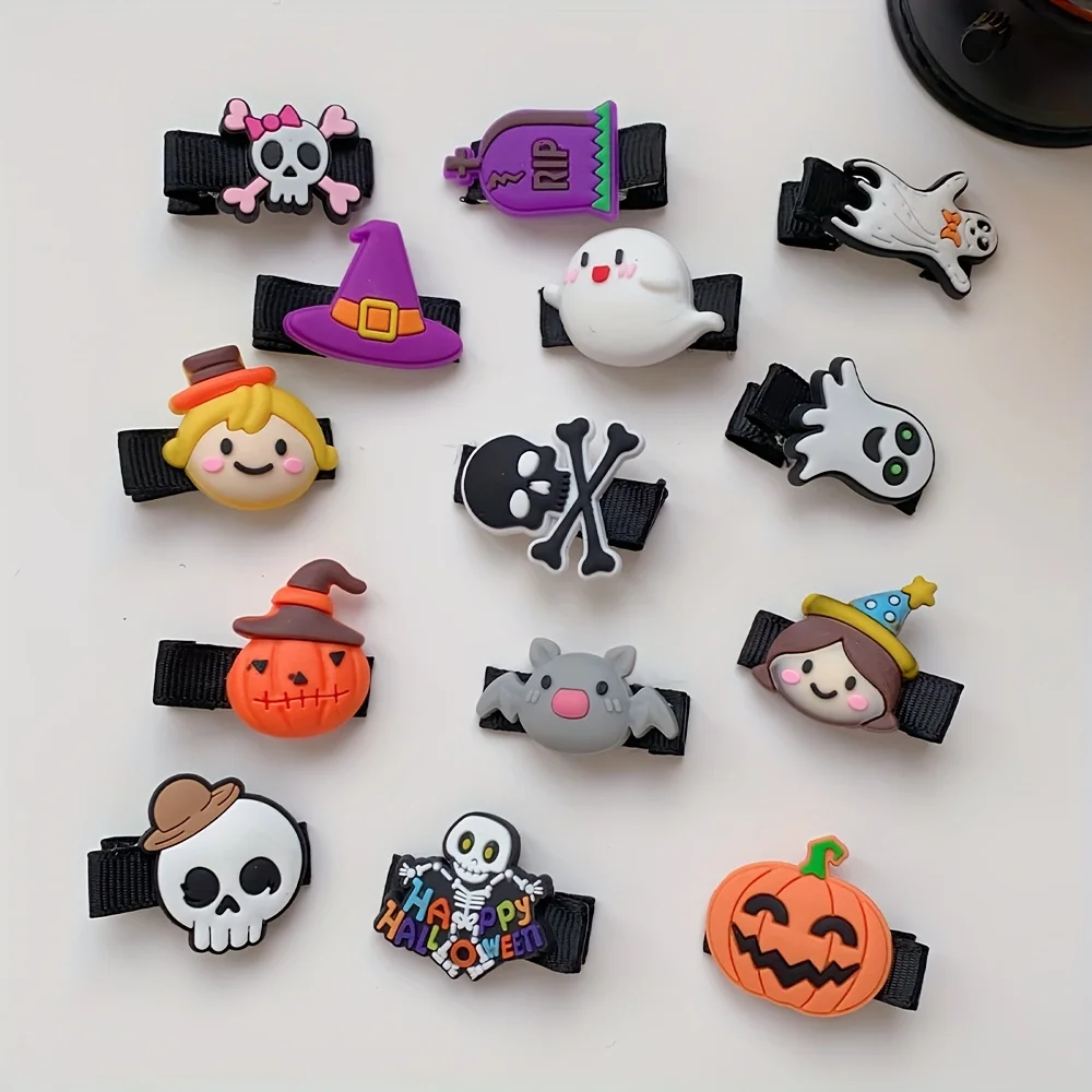 14 Pieces of Cute Little Halloween Hairpins for Girls with Side Clips That Won&rsquo;T Hurt Your Hair