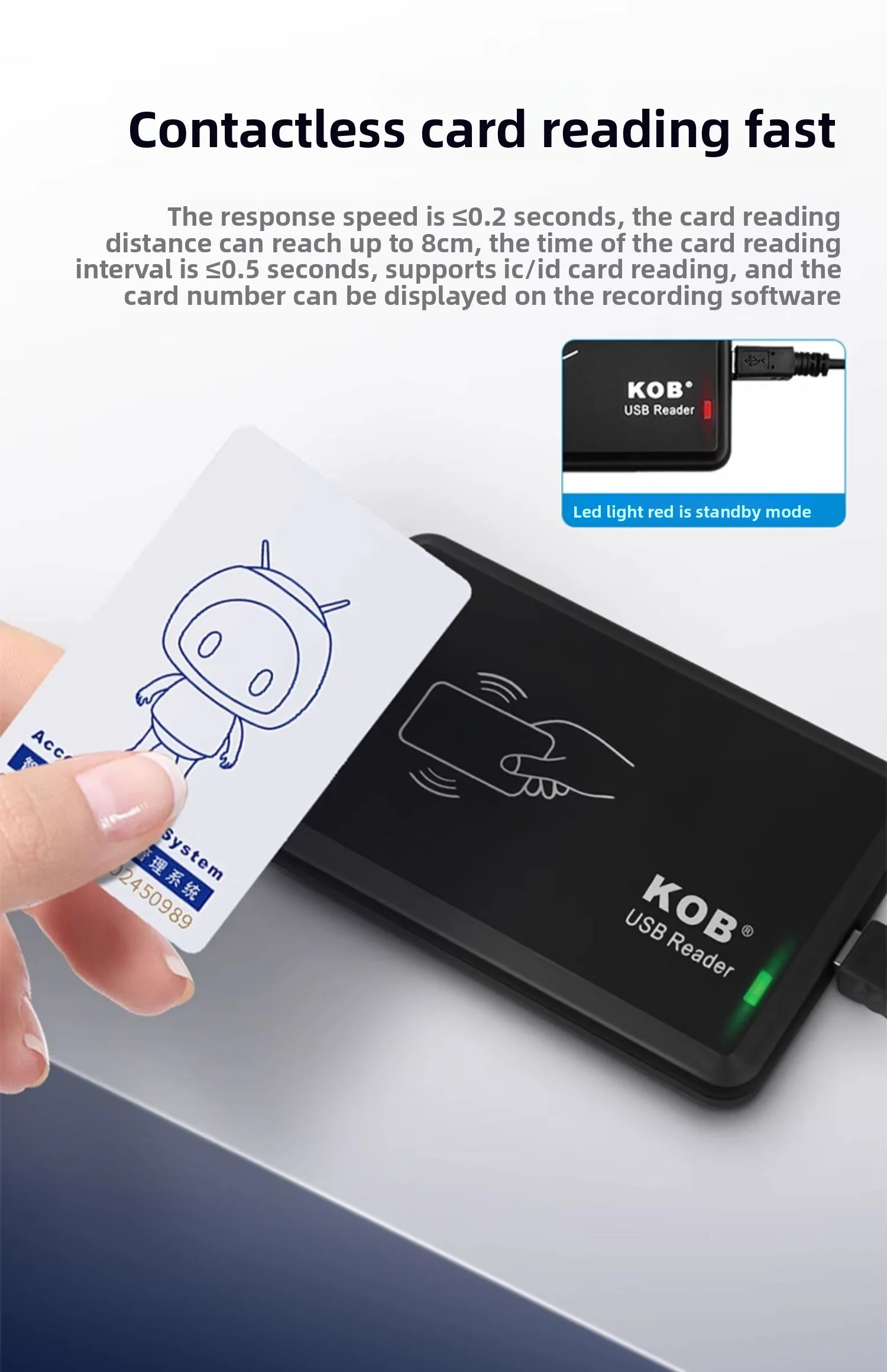 access control card issuing machine IC card reader USB interface  driver free ID