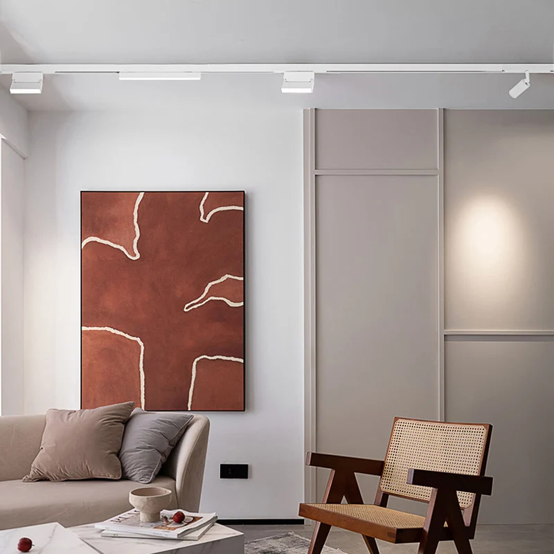 White Zigbee Magnetic Track Smart Lighting Grille Flood Lamp Embedded Flexible Linear Fixture Track Rail Ceiling Indoor Living 6