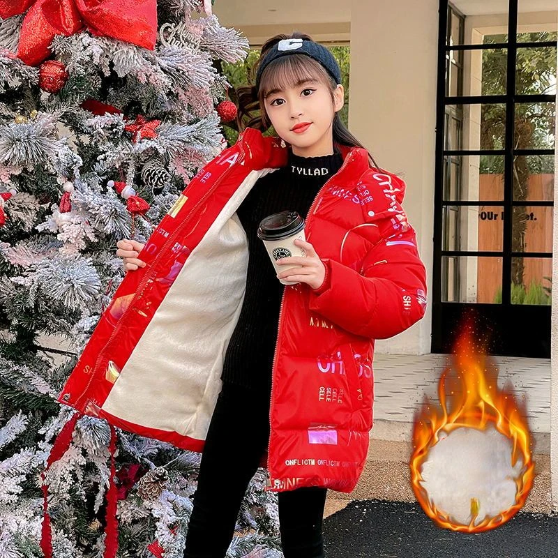 

Girls Winter Down Cotton Jacket Children's Fashion Thickened Cotton Outerwear Winter Clothes for Girls 12 Year Girl Down Jacket