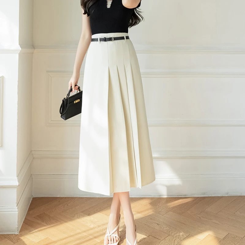 Pleated Skirt Female Korean Fashion Women Clothing Office Lady