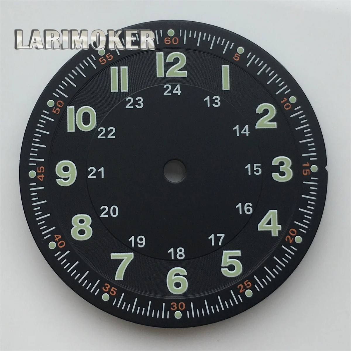 Classic 29mm Pilot Style Watch Dial Face with Arabic Numerals and Hands Set