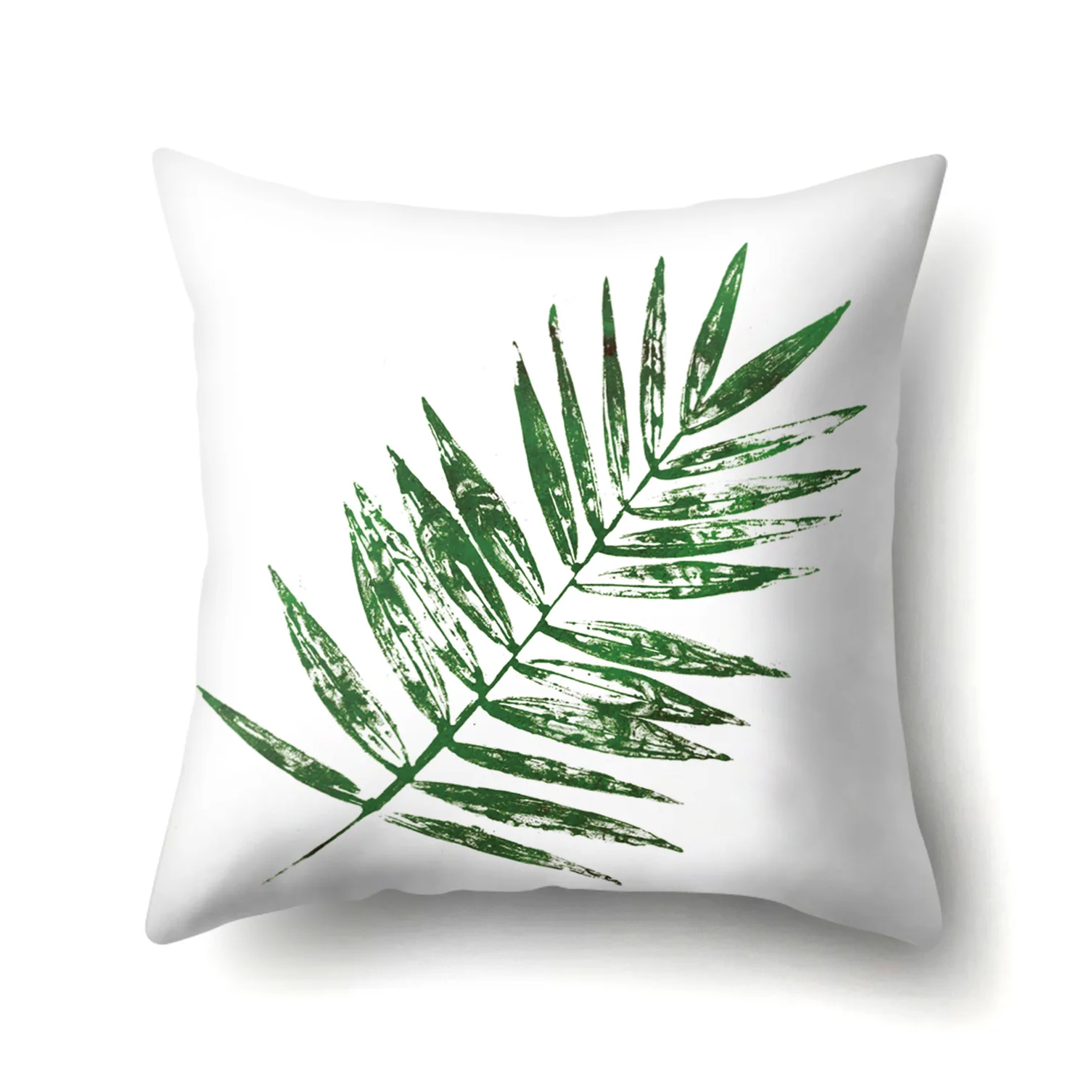 

Leaf New Small Fresh Green Leaf Polyester Throw Pillow Cover