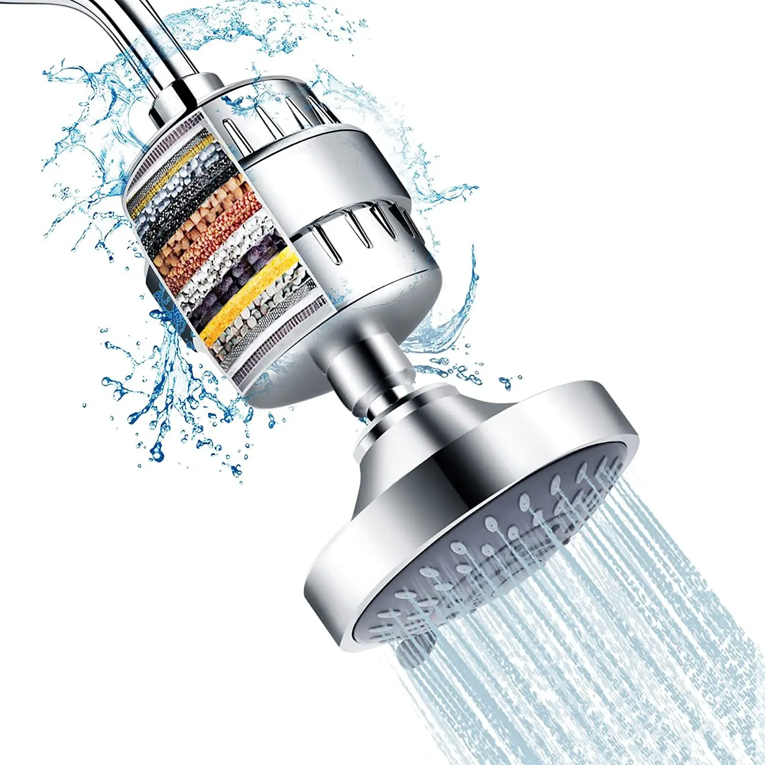 

Shower Set with Filter 4 Inches Shower Head High Pressure Water Saving Shower Head Beauty Care Bathroom Accessories