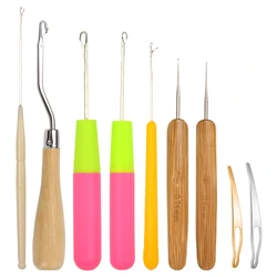9 Pcs Bent Latch Hook Set Crochet Needle Dreadlocks Tool Knitting Crochet Hooks Hair Extensions Tool for Braid