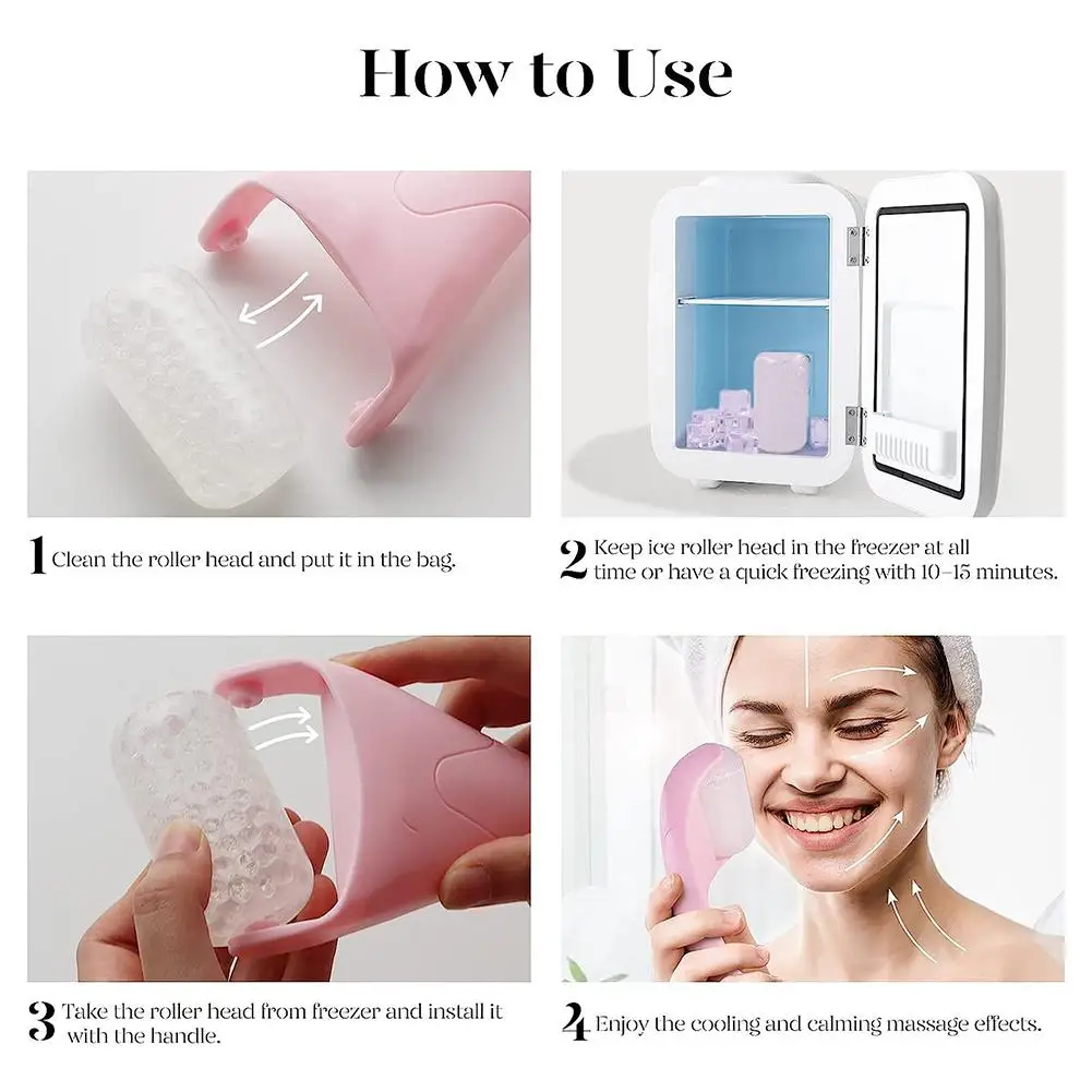 Revitalizing Facial Ice Roller: Reusable Cooling Massager for Puffiness & Dark Circles Reduction, Skin Calming Beauty Tool