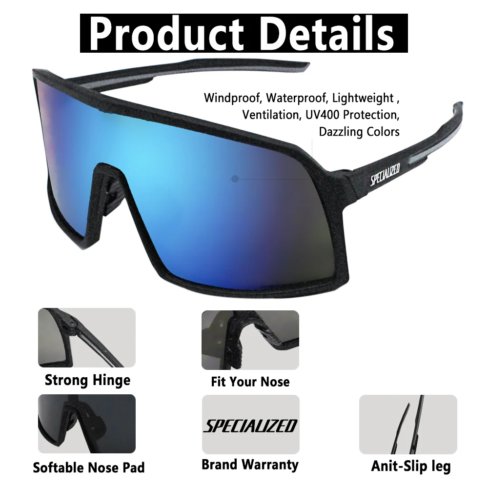 Lunettes de soleil de cyclisme pour hommes et femmes, lunettes de sport, équitation, pêche, conduite, VTT, lunettes de vélo de route, équipement de vélo, UV400, 2023