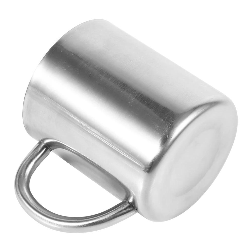 220ml Drinking Cup Portable Stainless Steel Double Wall Mug Travel Camping Coffee Tea Milk Cup 5