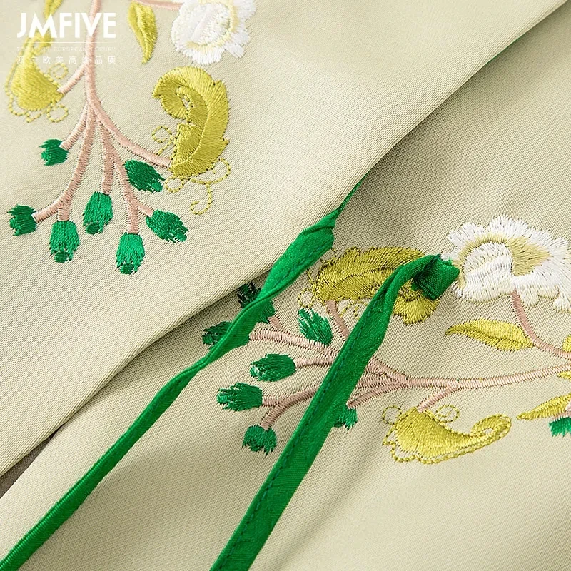 Short Coat Women's New Spring Product National Stand Collar Lace Embroidery Coat Women Elegant Lace Up Tang Suit Cardigan Female