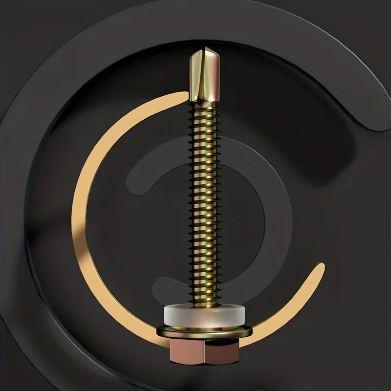 Carbon steel colored zinc hexagonal flange class A self-drilling screws with washer head and self-drilling metal for 14H