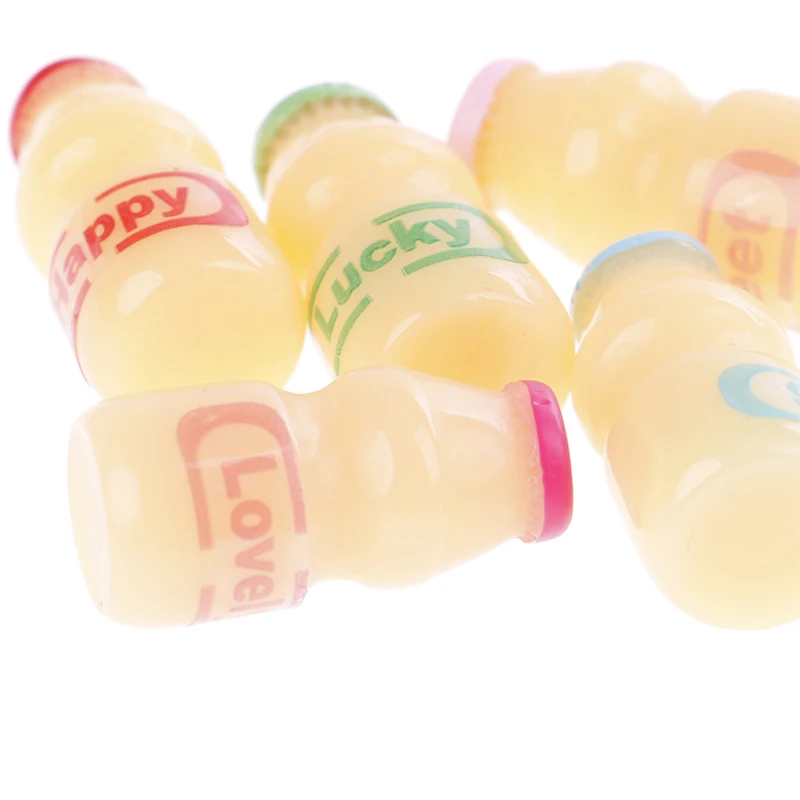 5Pcs/lot Miniature Dollhouse Milk Drinks Pretend Food For 1/12 1/6 Dollhouse Toys