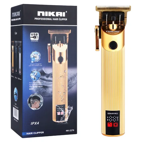 Clipper Professional Cutting Machine Stainless Steel Blade Electric Trimmer Cutter Hairdresser Lithium Battery Metal Body