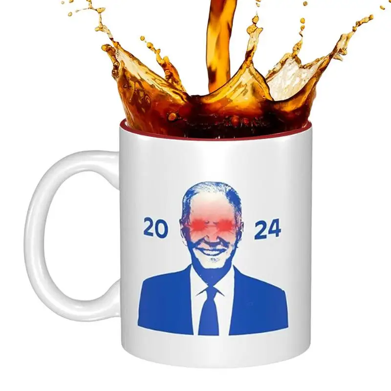 

Кофейная кружка Joe Biden 2024, 350 мл, керамическая кружка для кофе Biden, забавные кофейные чашки с голосовым голосованием, президентом выборов для кухни, прочный Декор