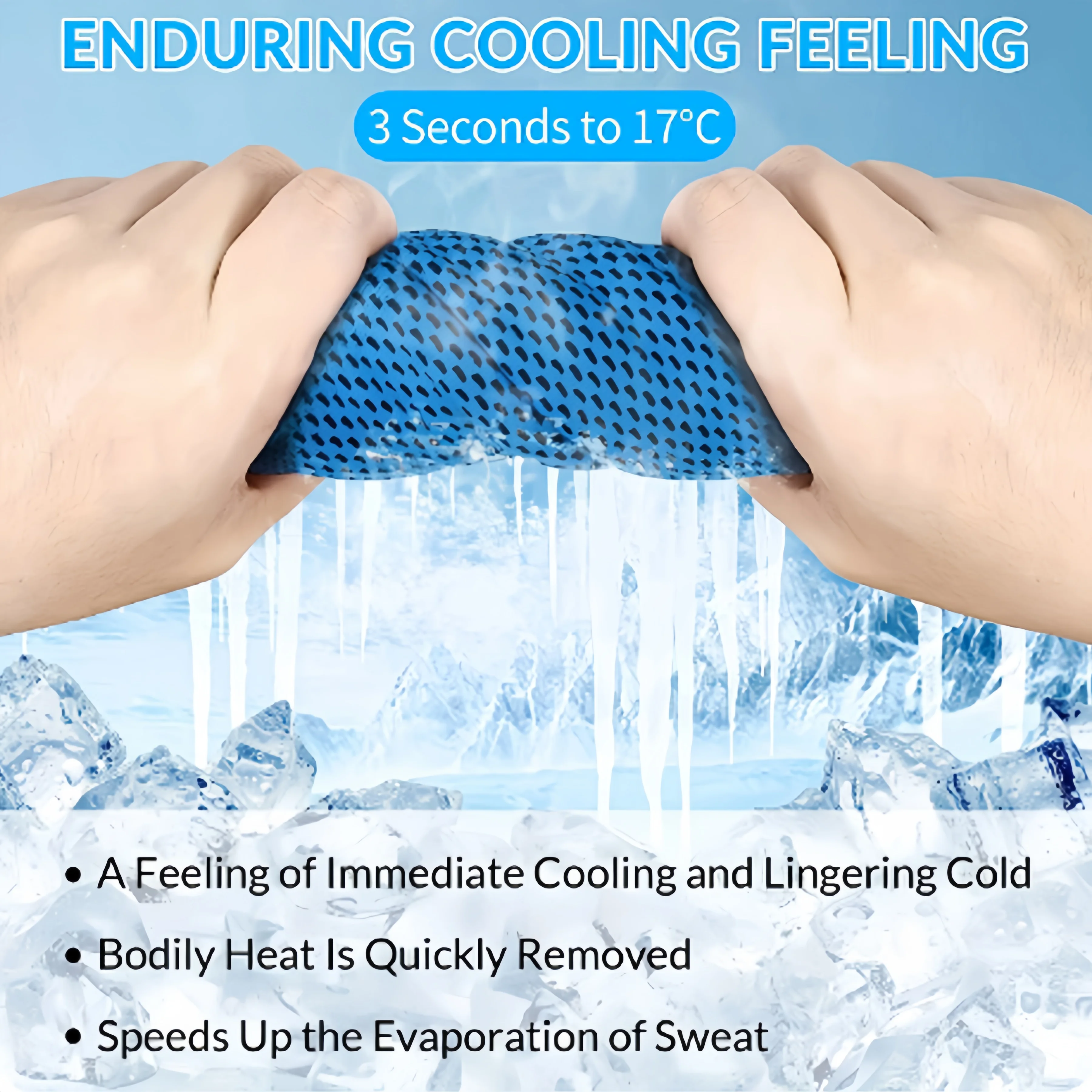 1-pcs Cooling Hoodie Towel, Neck and Face Cooling Towel, Quick Drying and Sweat Absorbent Exercise Workout Camping Cycling 4