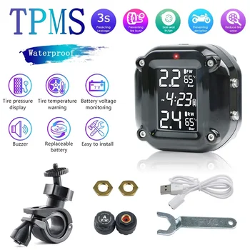 Sensori di Pressione Pneumatici per Moto, Sistema di Monitoraggio della Pressione dei Pneumatici con Display a Colori