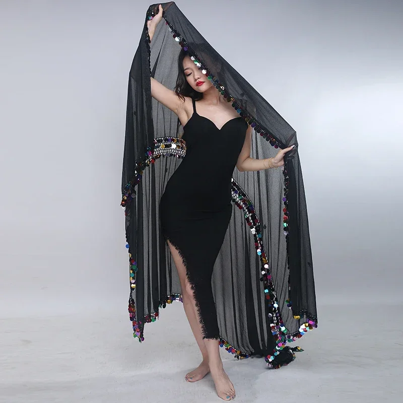 الرقص الشرقي وشاح مالا الترتر تزيين عرض مسرحي ميلايا وشاح فتاة ألكسندر عرض الأداء الحجاب الذهبية الكبار