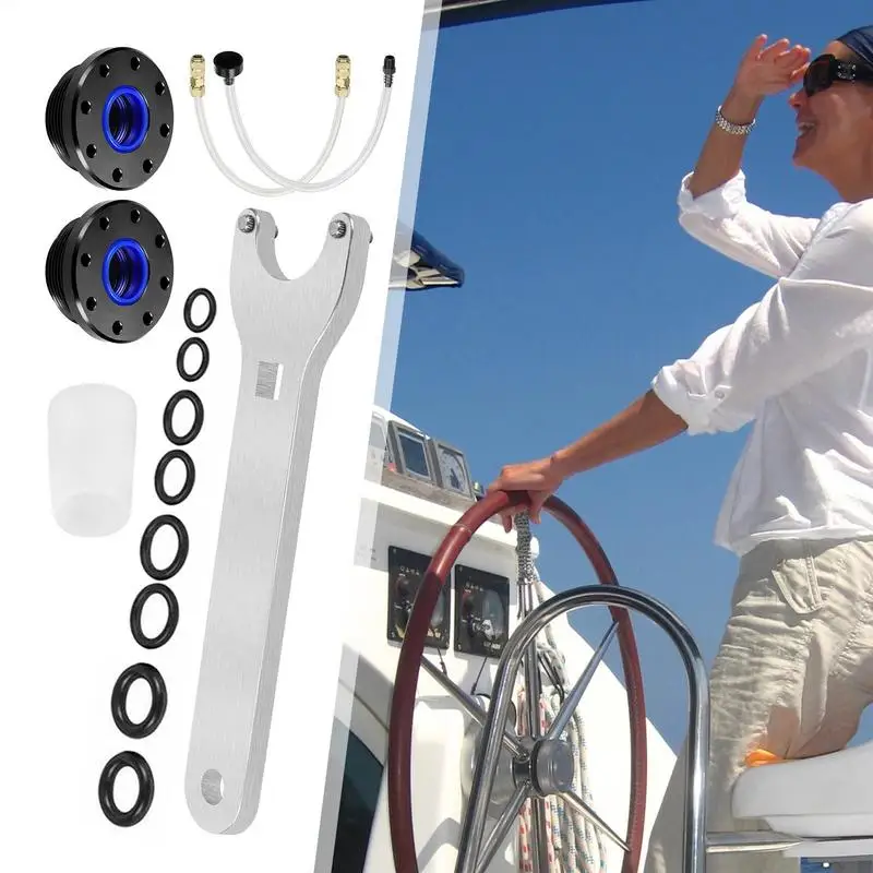 Boat HS5157 Front Mount Hydraulic Cylinder Seal Kit With Wrench Marine Retrofits Hydraulic Steering Systems Bleed For Seastar