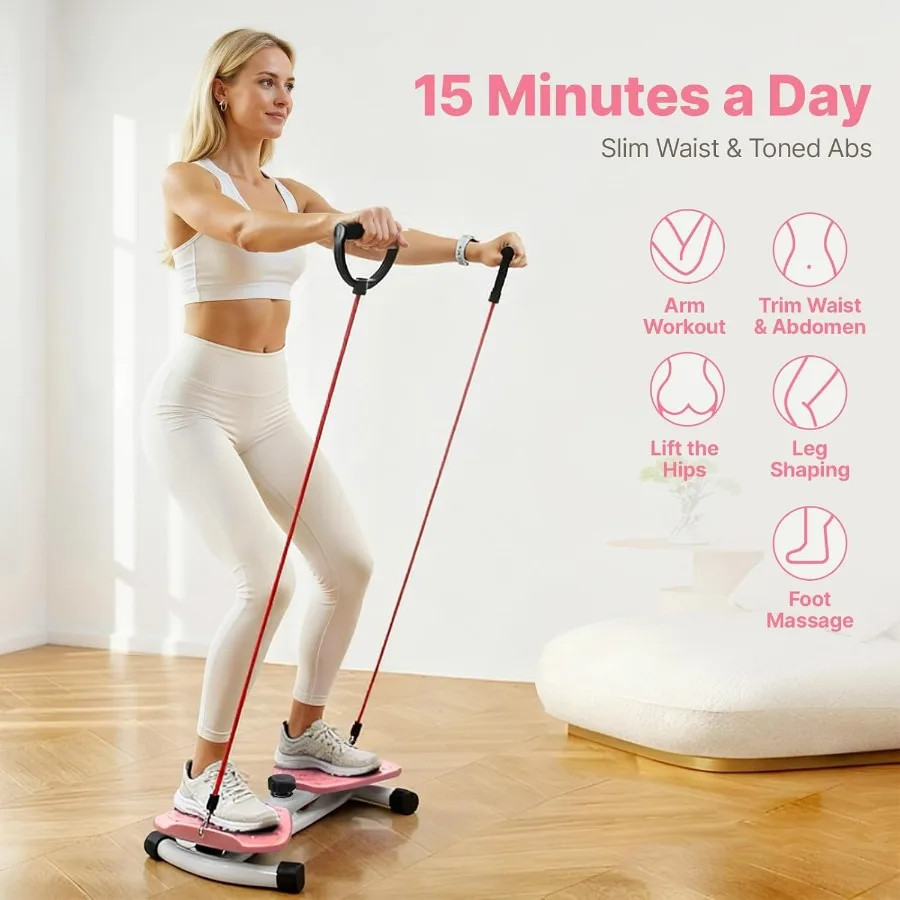 Waist Twister Machine with 300 lbs Weight Capacity, Abs Workout for Slim Waist and Core Ab Exercise, Noiseless Home Gym Exercise